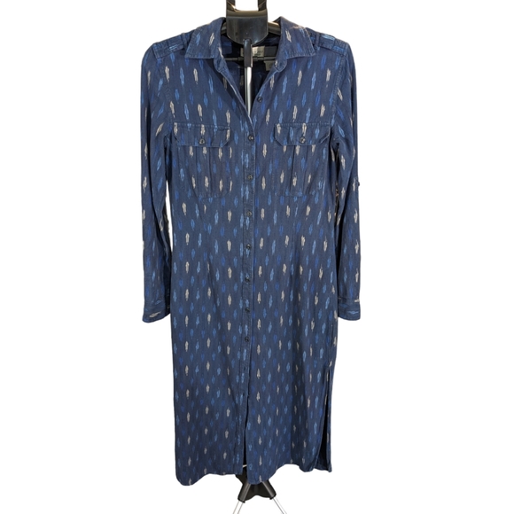 Denim & Supply Ralph Lauren Dresses & Skirts - Denim & Supply Ralph Lauren Blue Jacquard Print Shirt Dress Medium